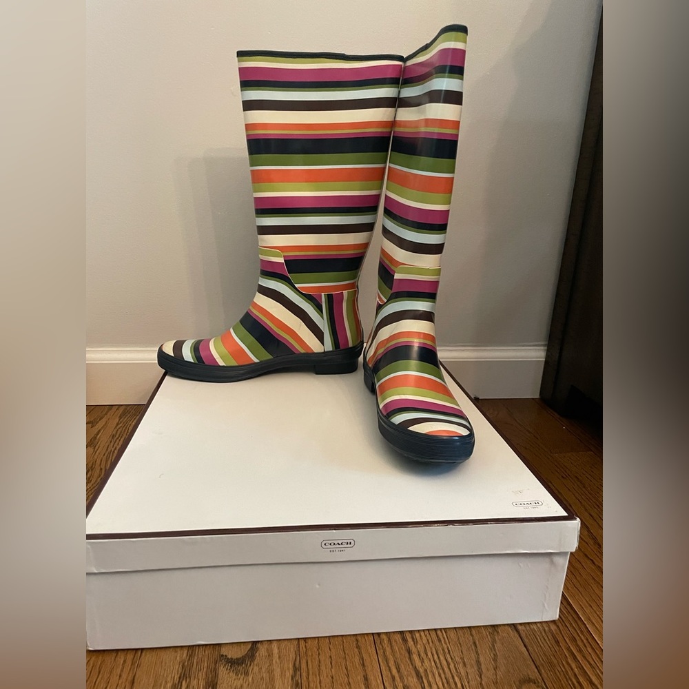 Coach Rain Boots multi colored!
